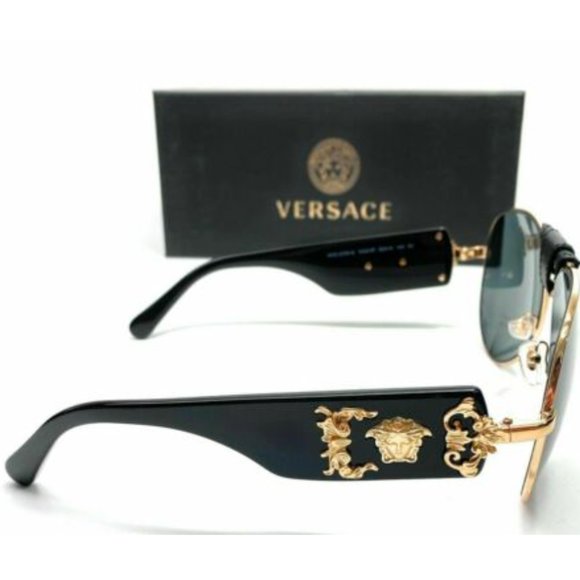 Versace Men's Black and Gold Pilot Sunglasses! - Picture 3 of 4